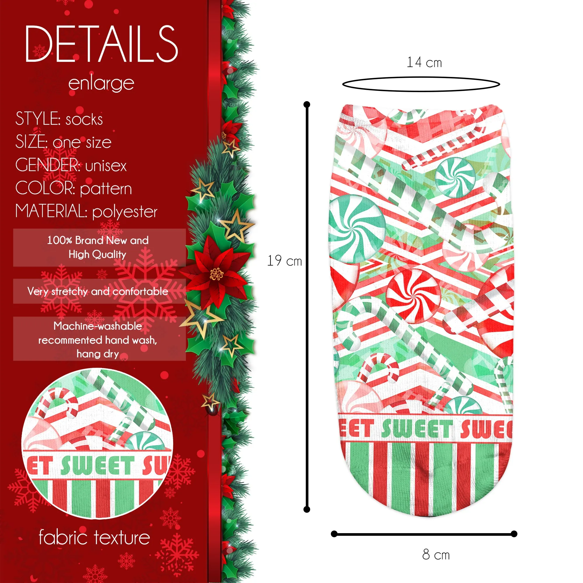 Ankle Socks - Crazy Candy Canes