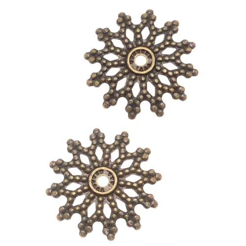 Antiqued Brass Ornate Bead Cap Decorative Washer 1.5x12mm (20 pcs)