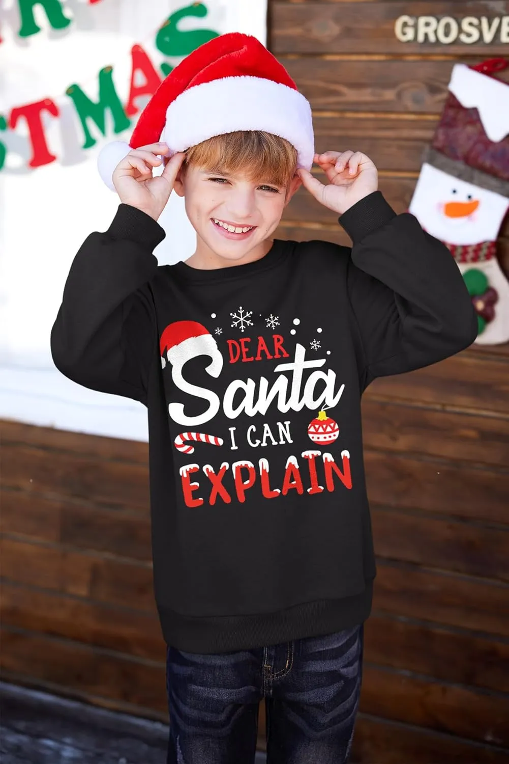 BesserBay Kid's Christmas Ugly Santa Claus Sweatshirt 4-14 Years