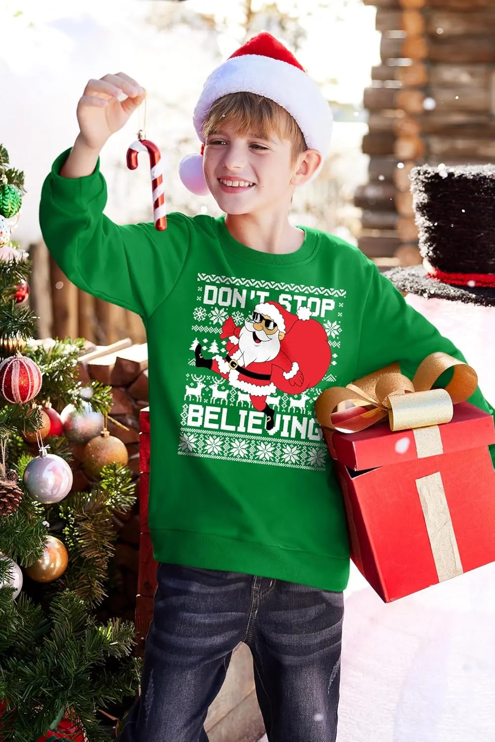 BesserBay Kid's Christmas Ugly Santa Claus Sweatshirt 4-14 Years