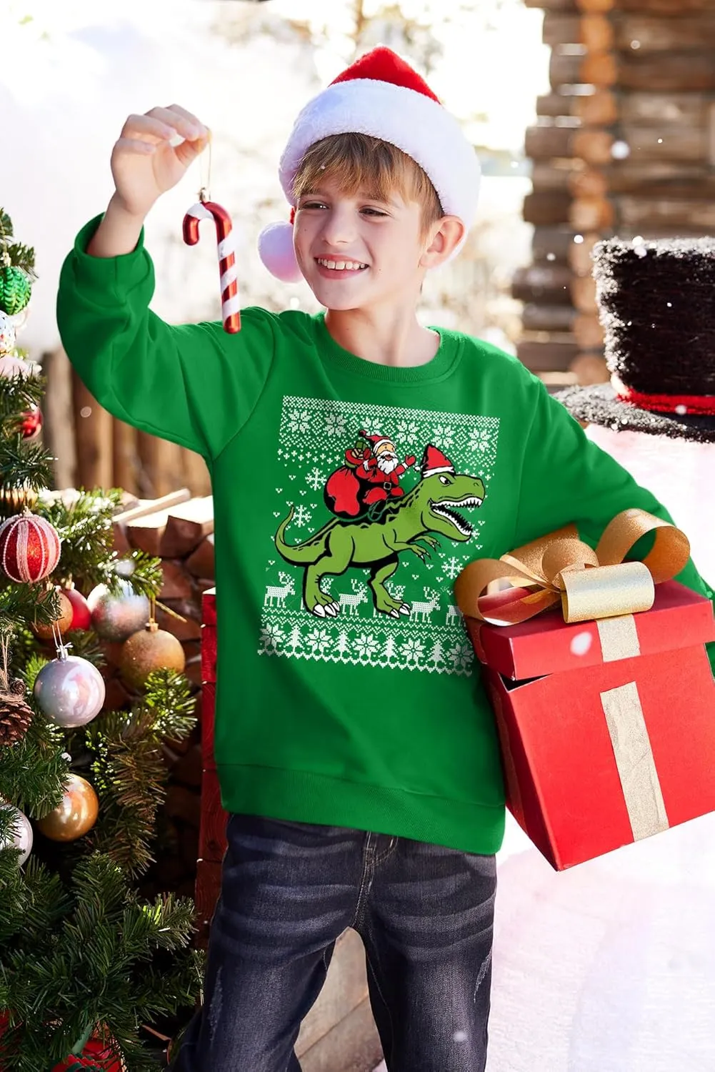 BesserBay Kid's Christmas Ugly Santa Claus Sweatshirt 4-14 Years