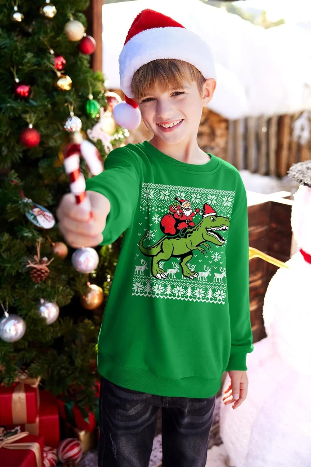 BesserBay Kid's Christmas Ugly Santa Claus Sweatshirt 4-14 Years