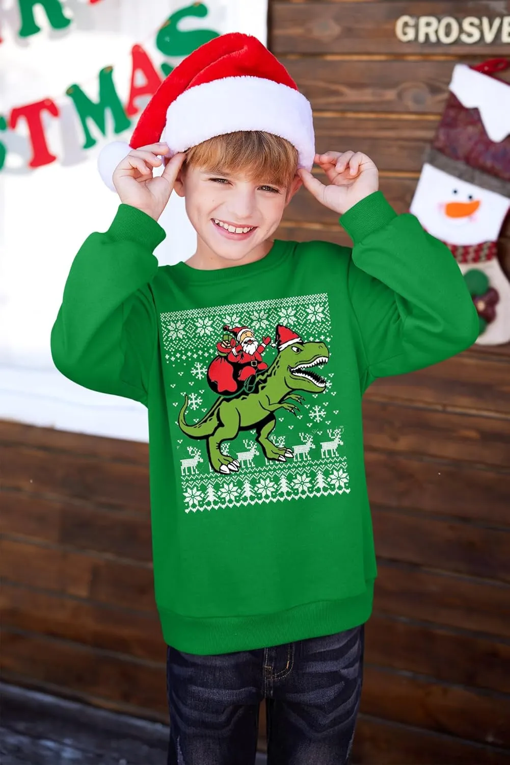 BesserBay Kid's Christmas Ugly Santa Claus Sweatshirt 4-14 Years