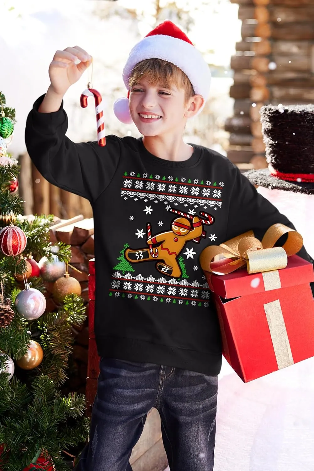 BesserBay Kid's Christmas Ugly Santa Claus Sweatshirt 4-14 Years