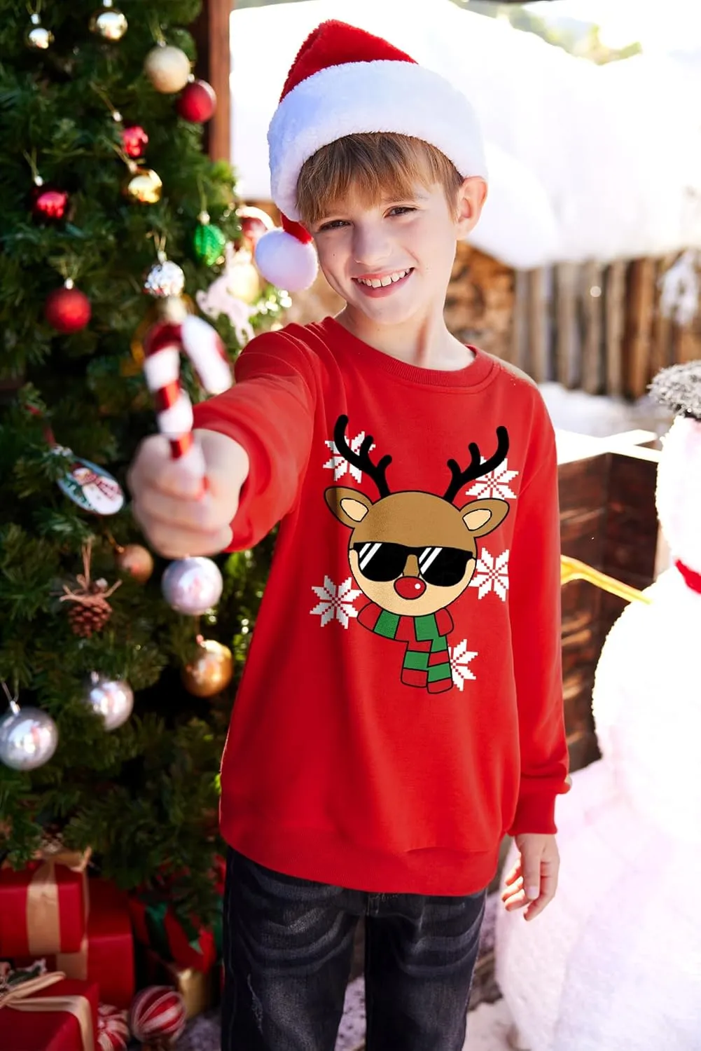 BesserBay Kid's Christmas Ugly Santa Claus Sweatshirt 4-14 Years