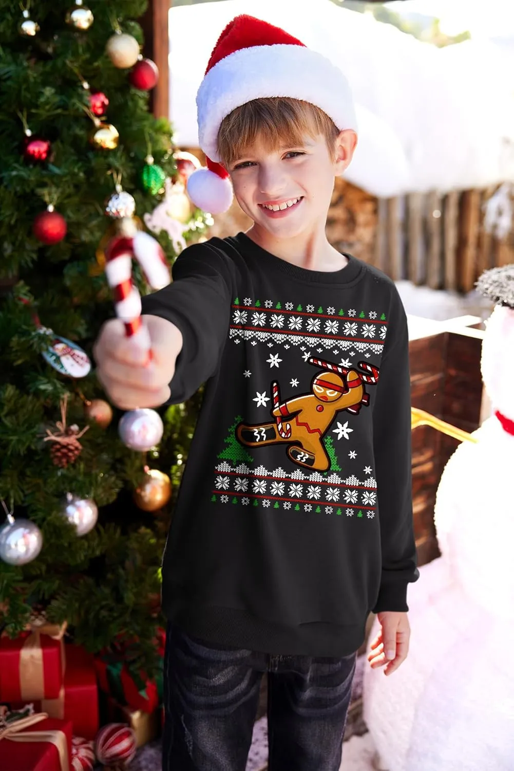 BesserBay Kid's Christmas Ugly Santa Claus Sweatshirt 4-14 Years