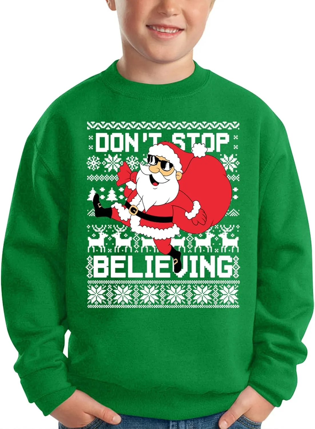 BesserBay Kid's Christmas Ugly Santa Claus Sweatshirt 4-14 Years