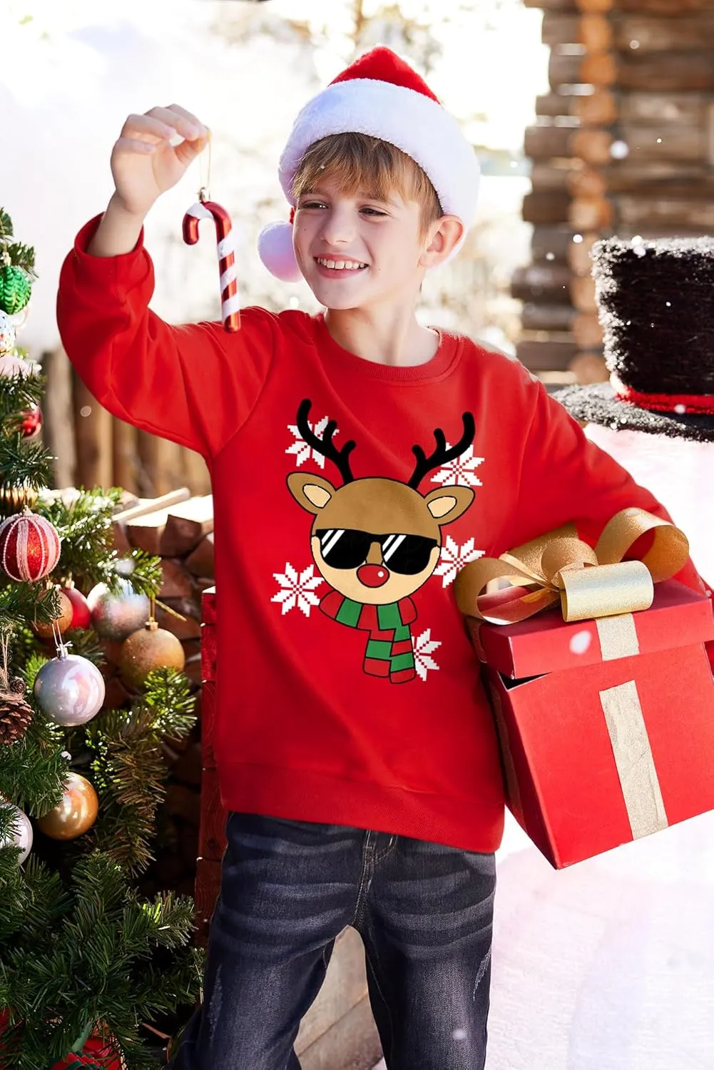BesserBay Kid's Christmas Ugly Santa Claus Sweatshirt 4-14 Years