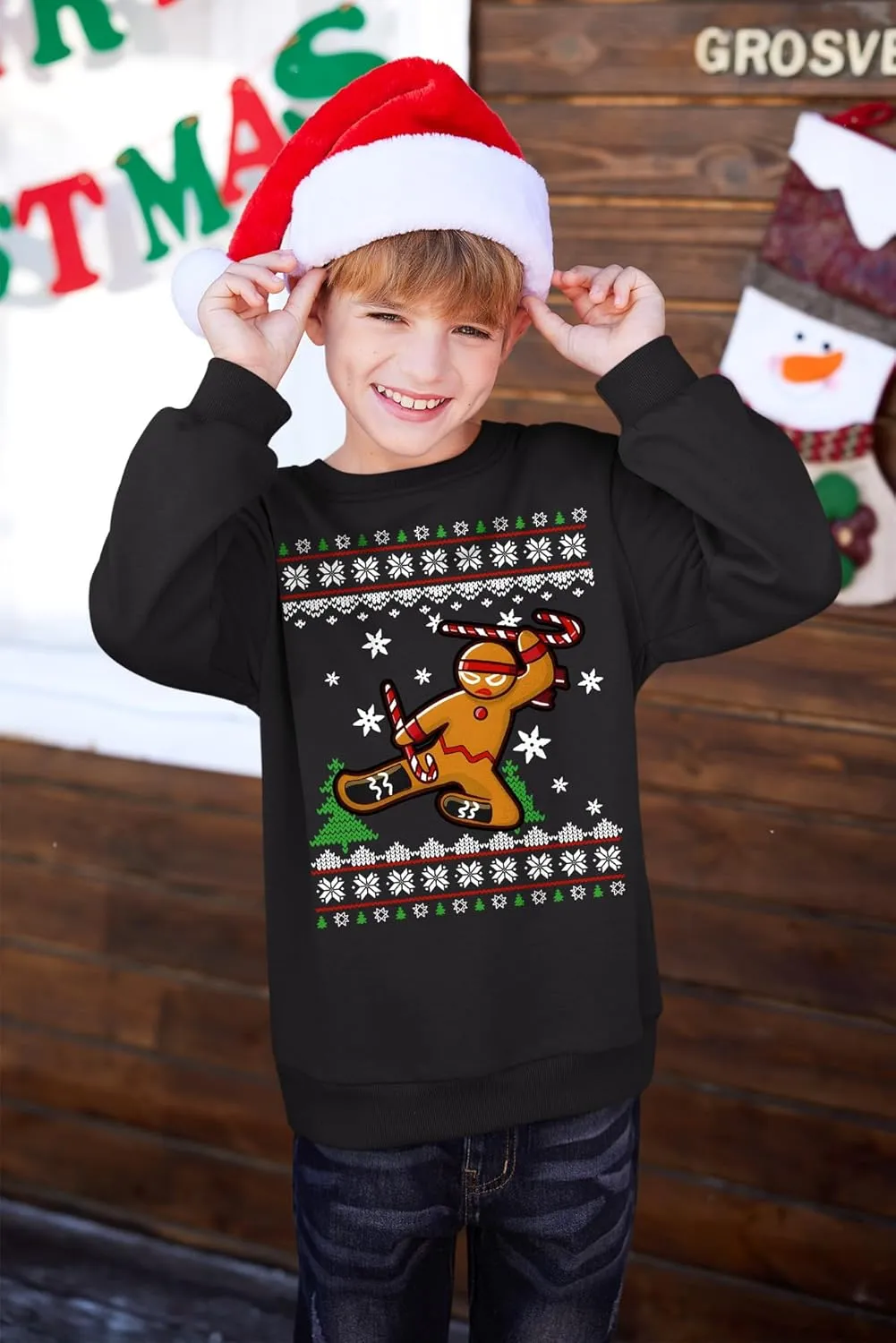BesserBay Kid's Christmas Ugly Santa Claus Sweatshirt 4-14 Years