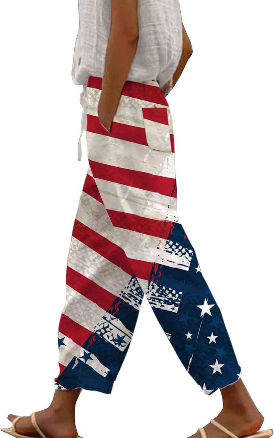 Breezy Linen Pants Women Side Split Hem Wide Leg Beach Trousers with Hidden Pocket Summer 2025