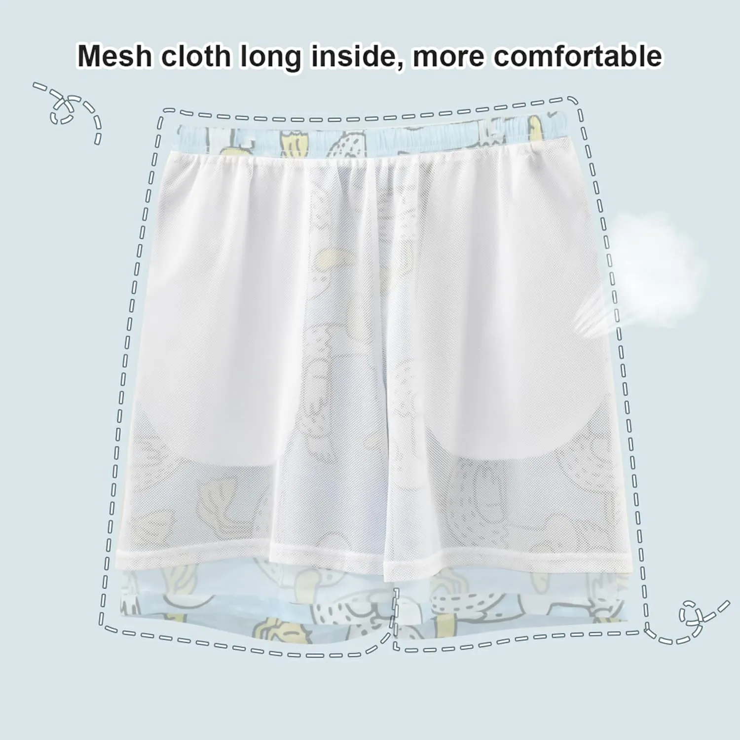 Cheerful Flowers Sun Blue Sky Swim Trunks Men Cute Elastic Waist Quick Dry Surf Beach Board Shorts S