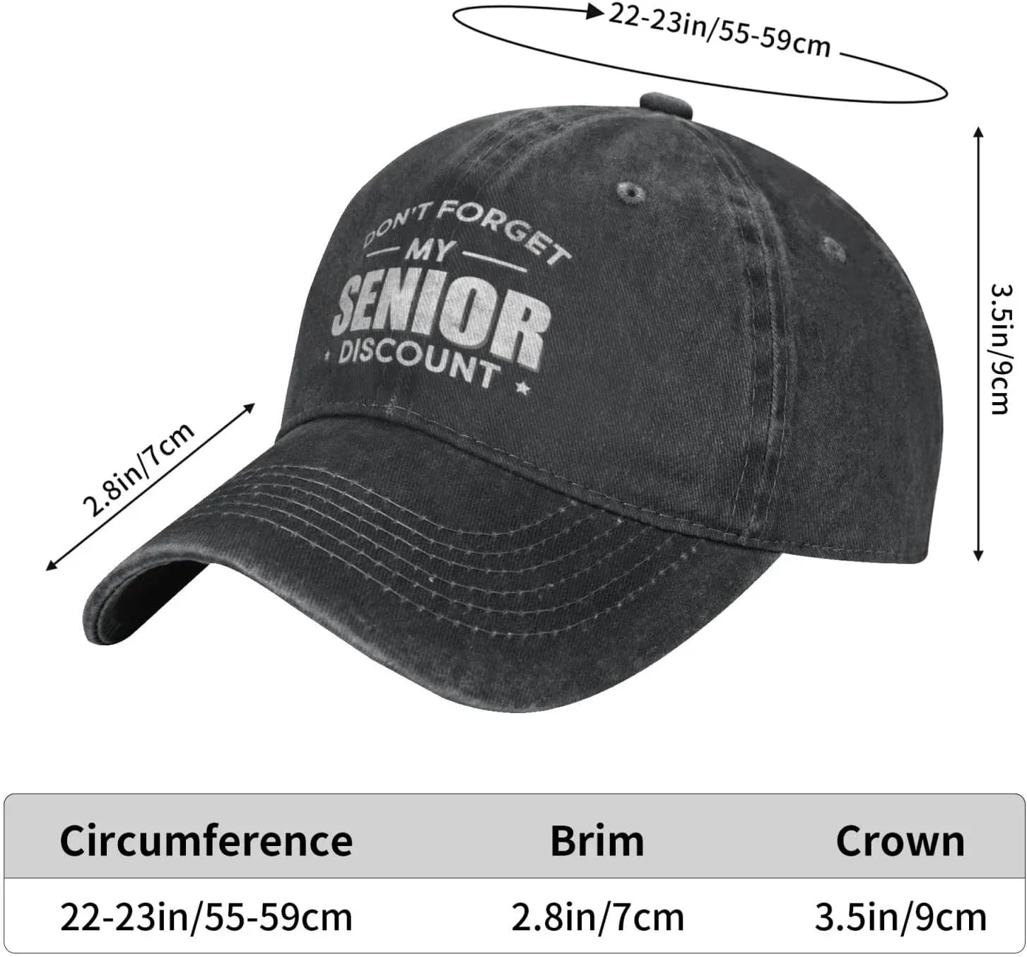 Don't Get My Senior Discount Cowboy Hat Vintage Dad Hat Adjustable Baseball Cap Trucker Hat for Mens Headwear
