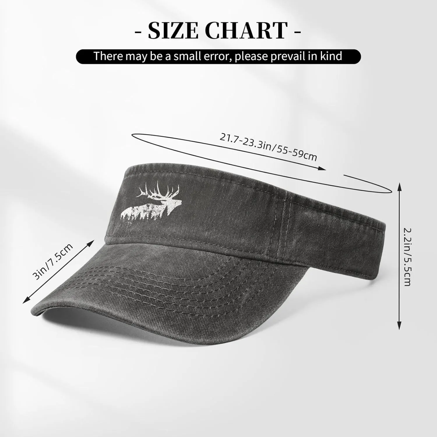 Elk and Forest,Wilderness Sport Sun Visor Hats Cotton Ball Caps Empty Top Baseball Sun Cap for Men Women,Black