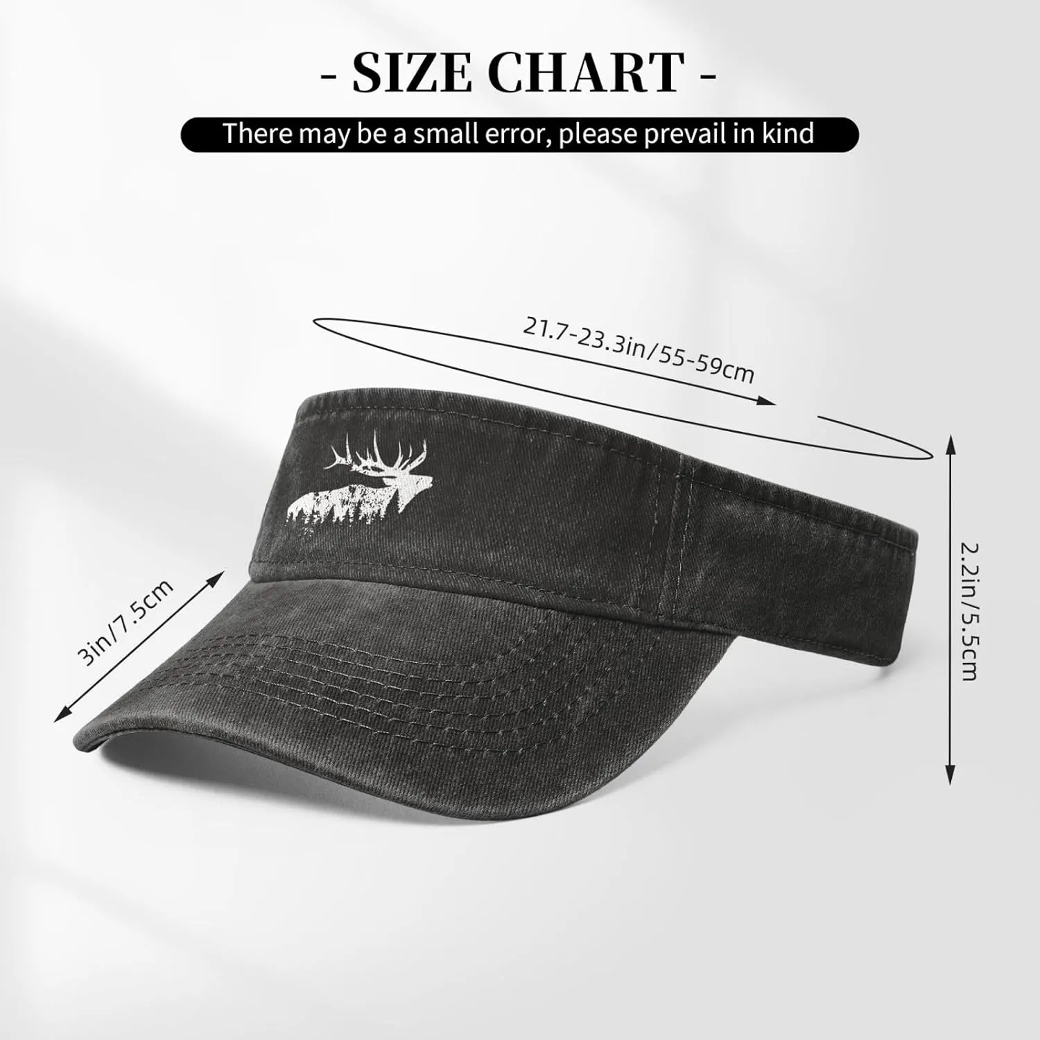 Elk and Forest,Wilderness Sport Sun Visor Hats Cotton Ball Caps Empty Top Baseball Sun Cap for Men Women,Black