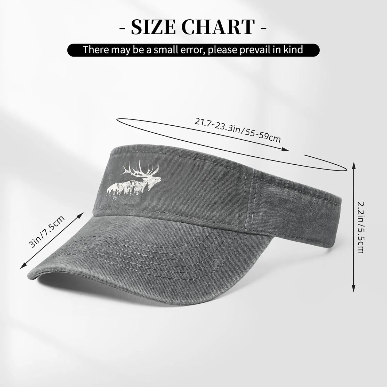 Elk and Forest,Wilderness Sport Sun Visor Hats Cotton Ball Caps Empty Top Baseball Sun Cap for Men Women,Black