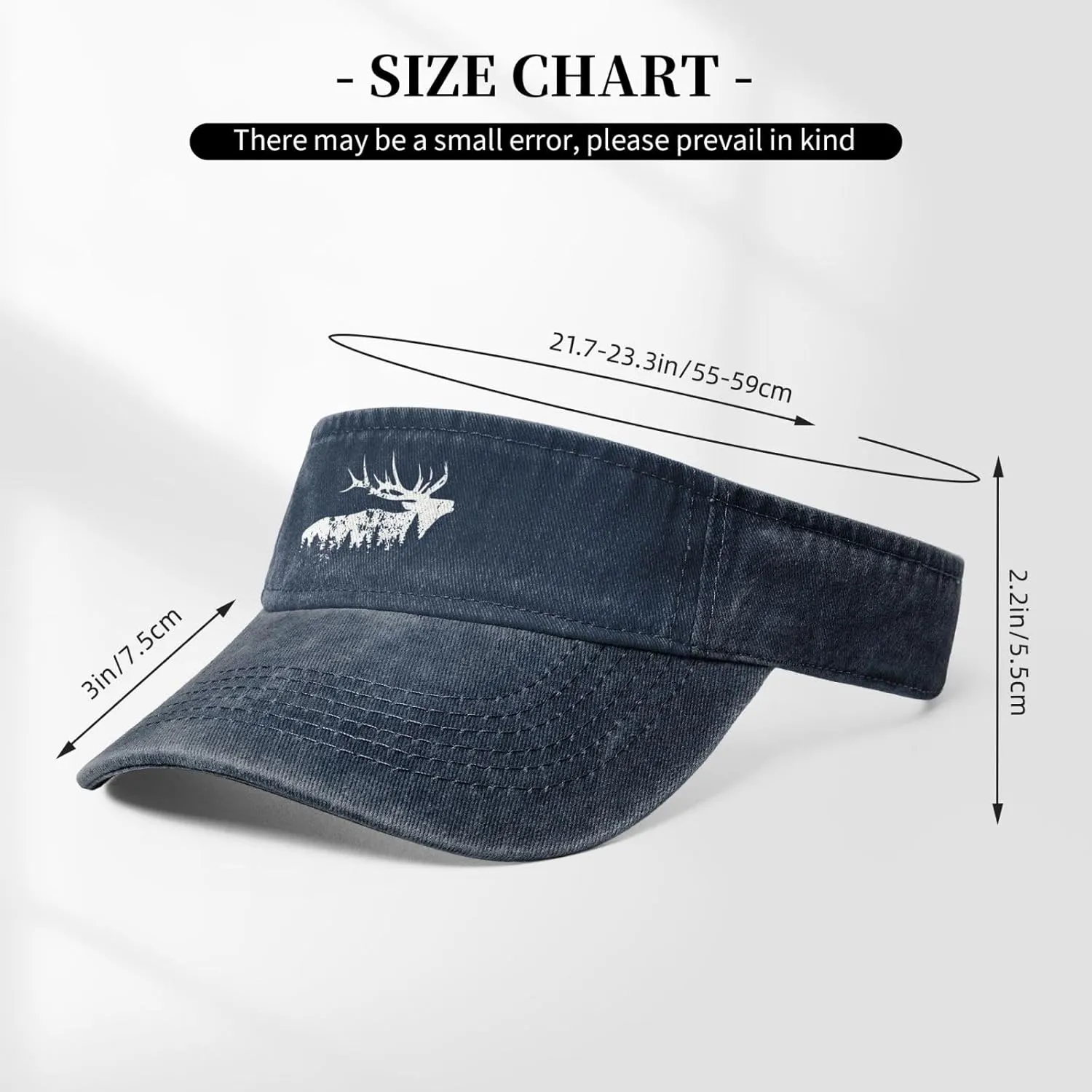Elk and Forest,Wilderness Sport Sun Visor Hats Cotton Ball Caps Empty Top Baseball Sun Cap for Men Women,Black