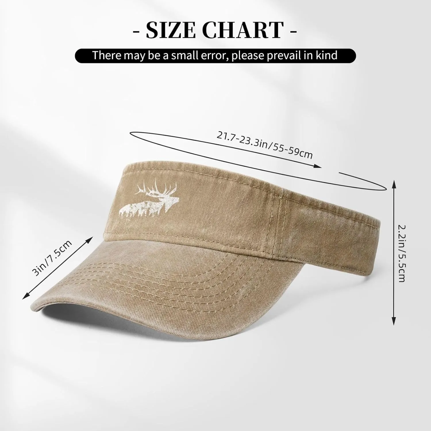 Elk and Forest,Wilderness Sport Sun Visor Hats Cotton Ball Caps Empty Top Baseball Sun Cap for Men Women,Black