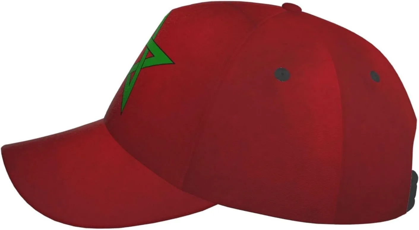 Funny Morocco Flag Flat Hat Morocco Baseball Hat for Women Men Sun Hat Funny Hats