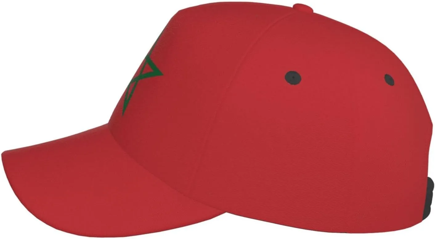 Funny Morocco Flag Flat Hat Morocco Baseball Hat for Women Men Sun Hat Funny Hats