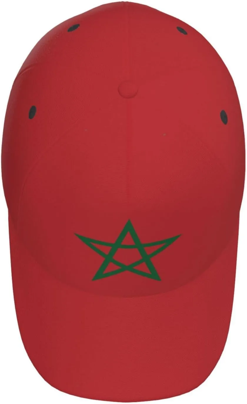 Funny Morocco Flag Flat Hat Morocco Baseball Hat for Women Men Sun Hat Funny Hats