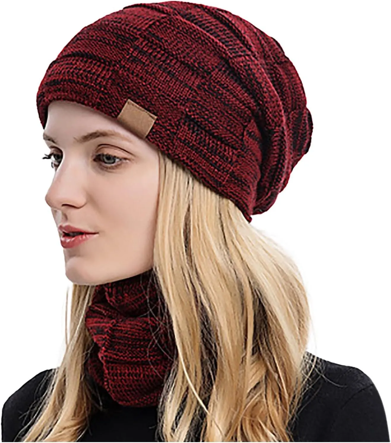 Gloves Scarf Set Women Two Piece Winter Warm Neck Woolen Hat Suit Scarf Gloves Hat Women