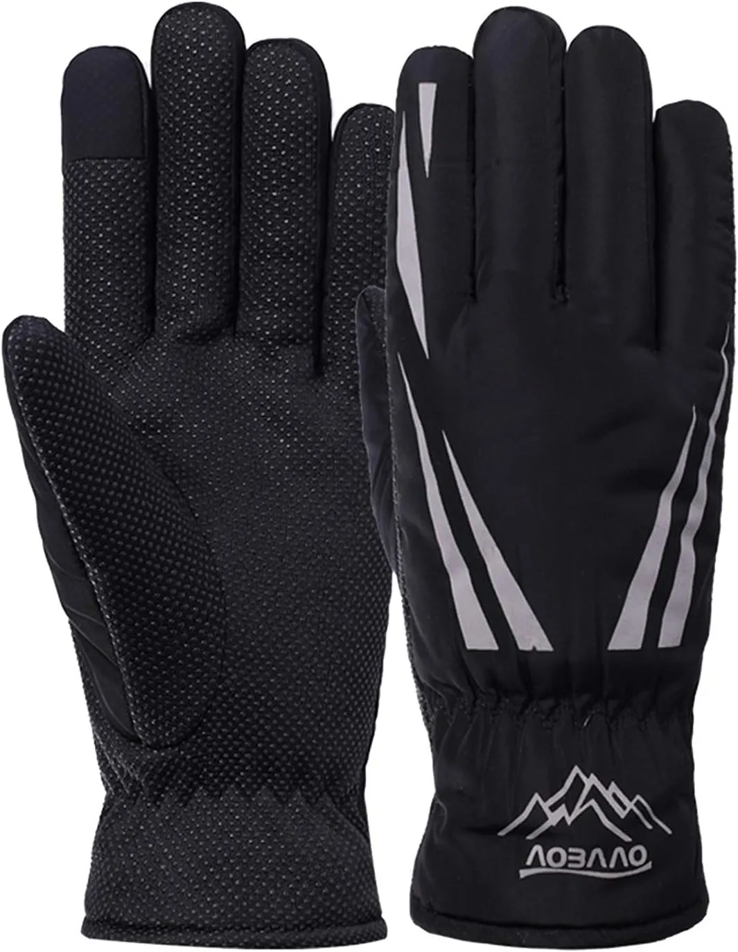 Gloves Winter Gloves Touch Screen Gloves Light Rainproof Windproof Gloves Warm Non-Slip Gloves (Color : Black)