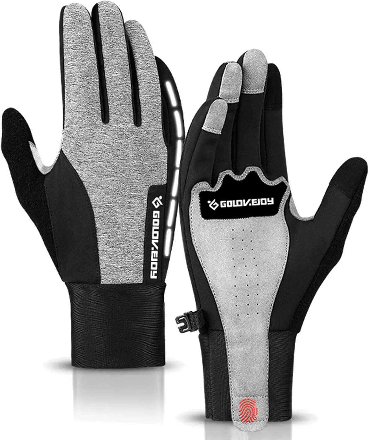 Gloves Winter Touch Screen Gloves Non-Slip Warm Gloves Suitable for Driving, Running, Skiing and Cycling (Color : Grey)