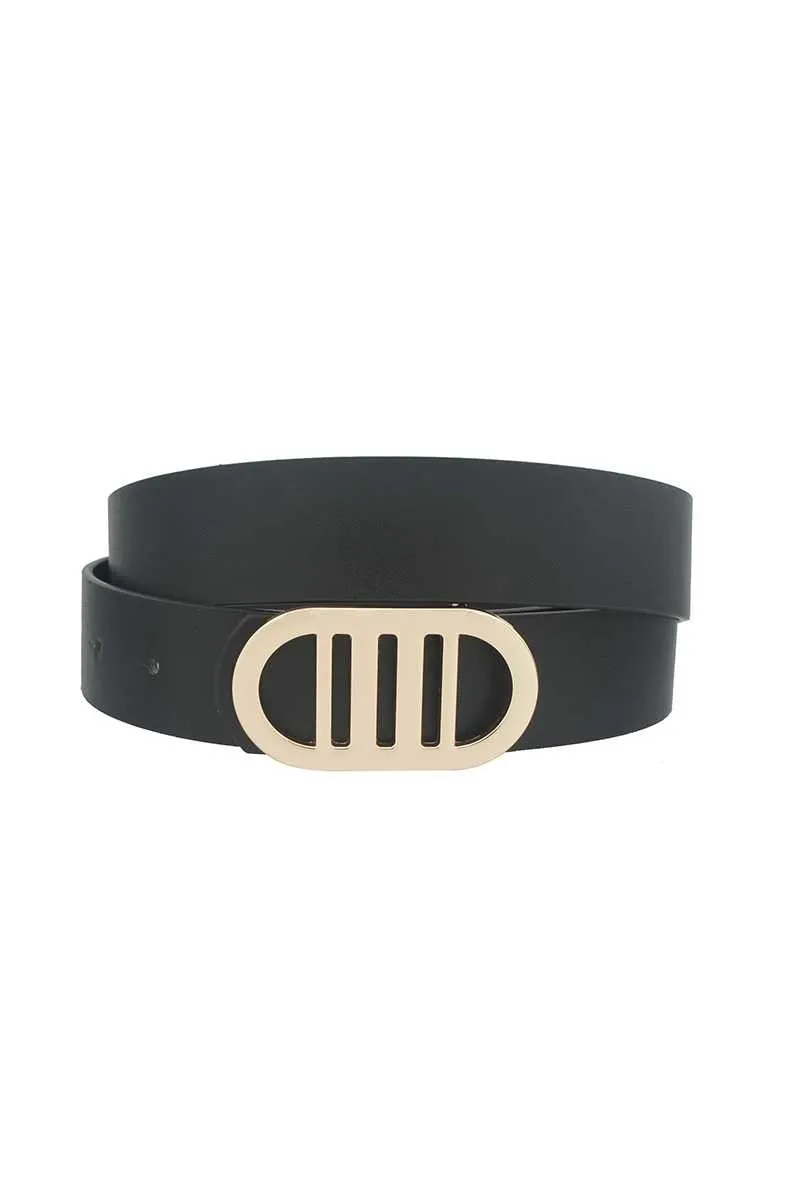 Gold Buckle Oval Belt