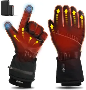 Heated Gloves,Winter Gloves for Men Women Rechargeable Heated Gloves with 2Packs 7.4V 2700mAh Battery,Waterproof Thermal Warm Gloves for Cold Winter with Auto Sensor Switch for Skiing,Hunting,Cycling