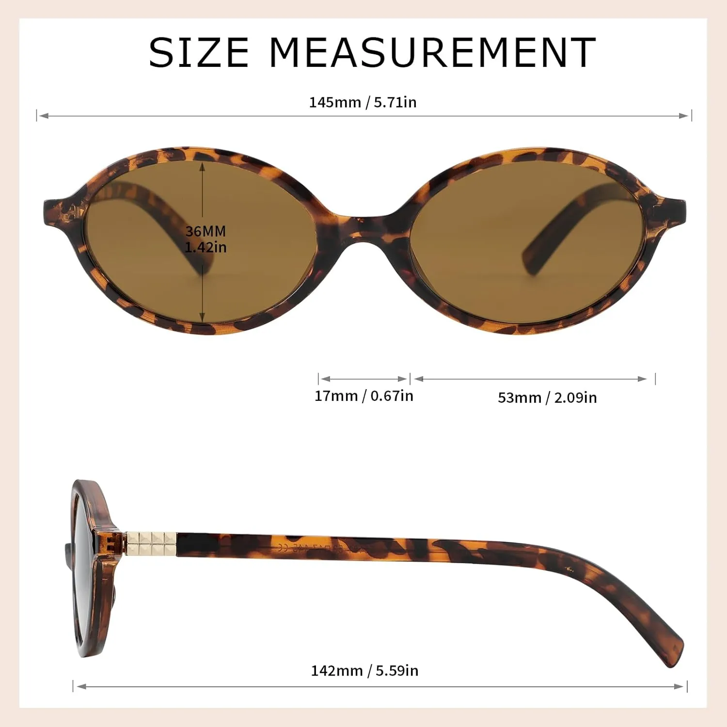 JOOX Retro Oval Sunglasses for Women Trendy Round Sun Glasses 90s Vintage Shades UV400 Protection