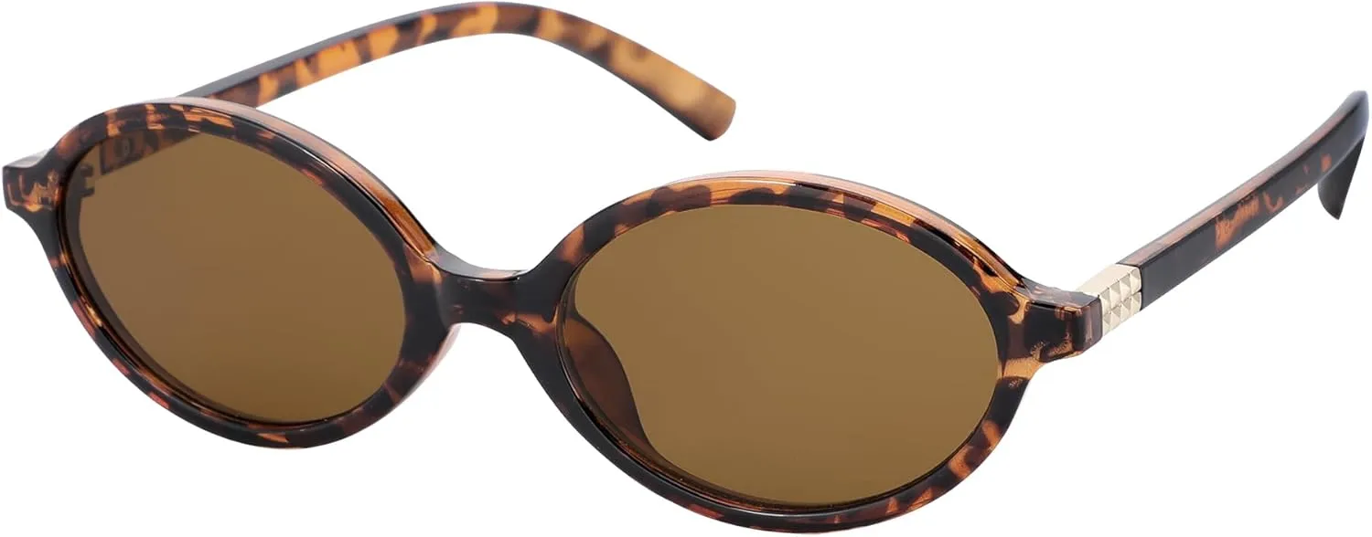 JOOX Retro Oval Sunglasses for Women Trendy Round Sun Glasses 90s Vintage Shades UV400 Protection