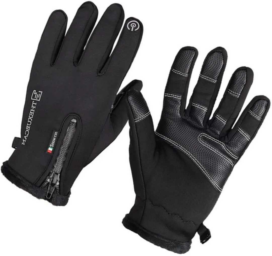 LIFKOME 1Pair Thickened Touch Screen Gloves for Men Windproof Outdoor Cycling Hiking Warm and Convenient for Skiing Easy to Clean Present for Sports Enthusiasts