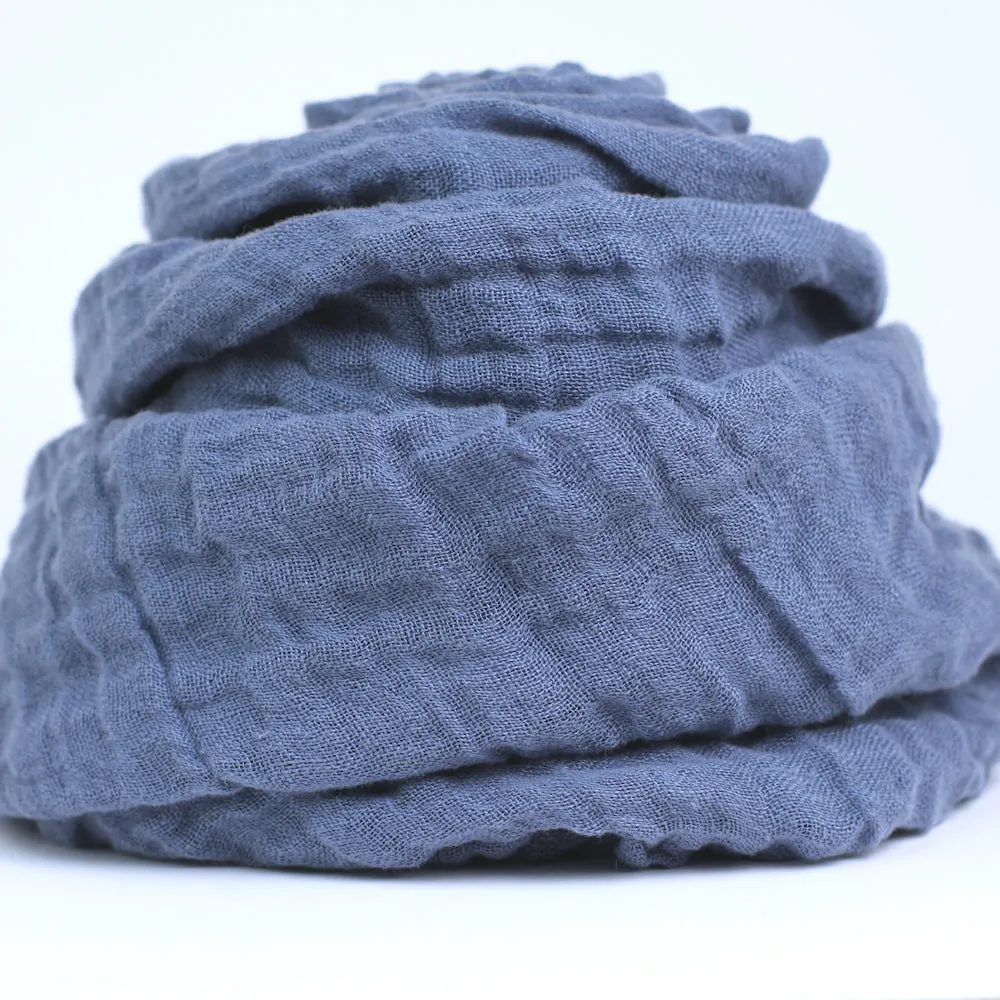 Linen Scarf - Stonewashed - Denim Blue Gauze - Thin Linen