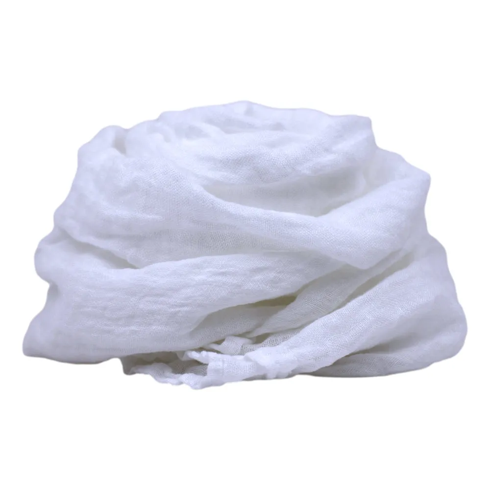 Linen Scarf - Stonewashed - White Gauze - Thin Linen