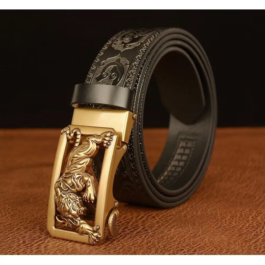 LuxeTiger Gold Buckle Belt