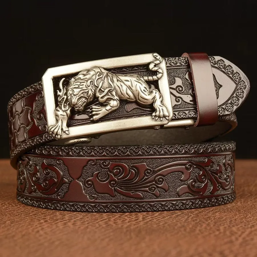 LuxeTiger Gold Buckle Belt