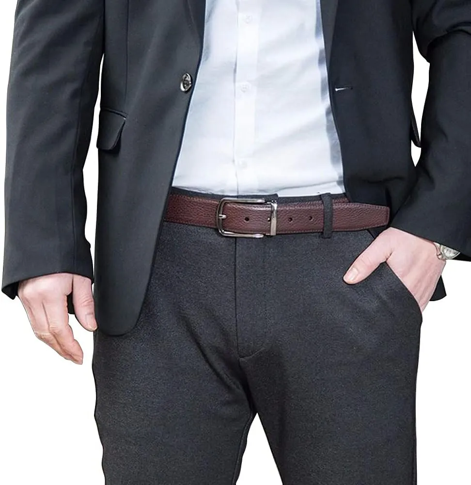 MAKEN Good Grade Level Cow Genuine Leather Belts for Men 3.3cm(1.3") Wide