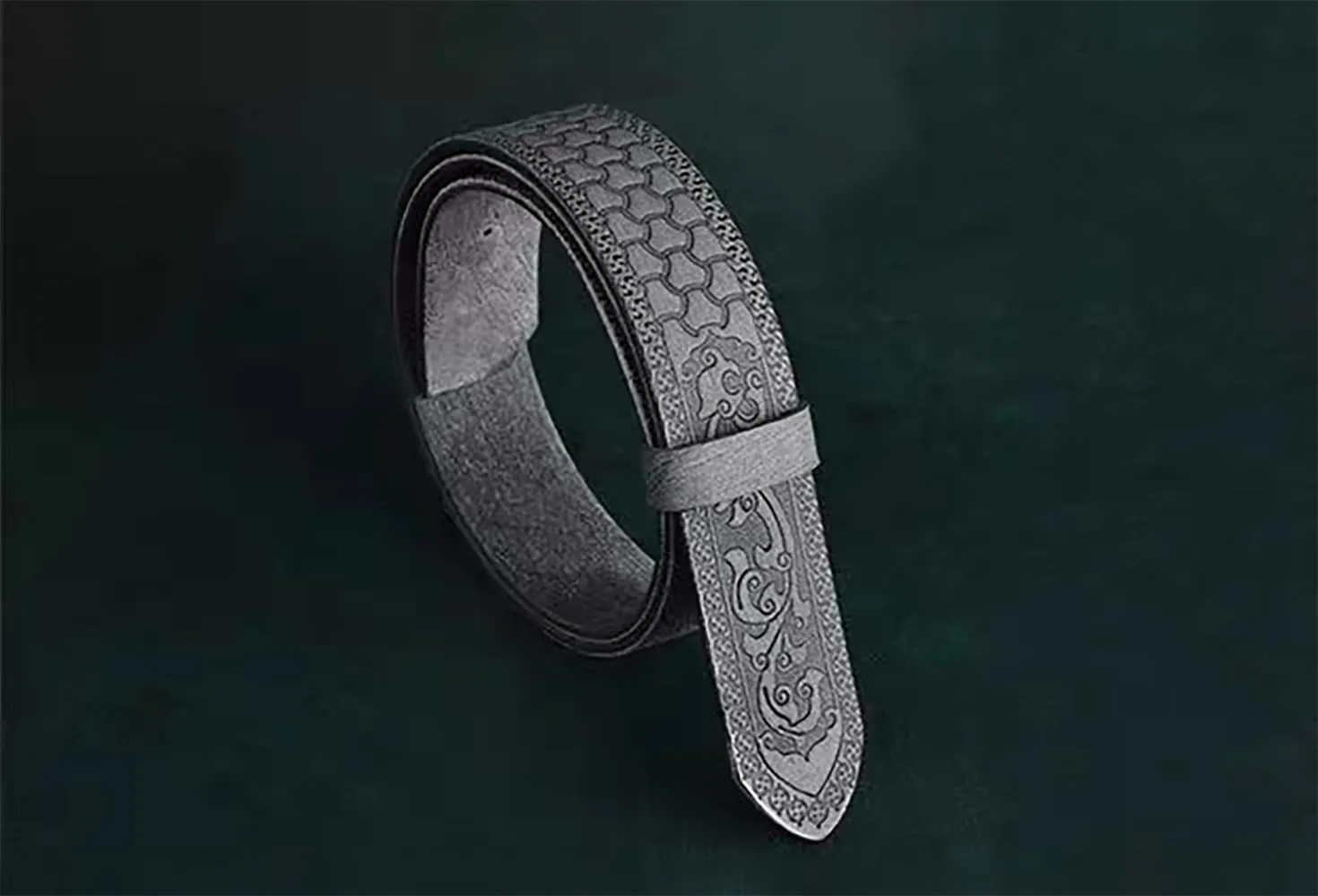 Men's Belts Genuine Leather Men Belt Handmade Carving Mens Belt No Holes Business Men's Belt 1.5 in Width Belt