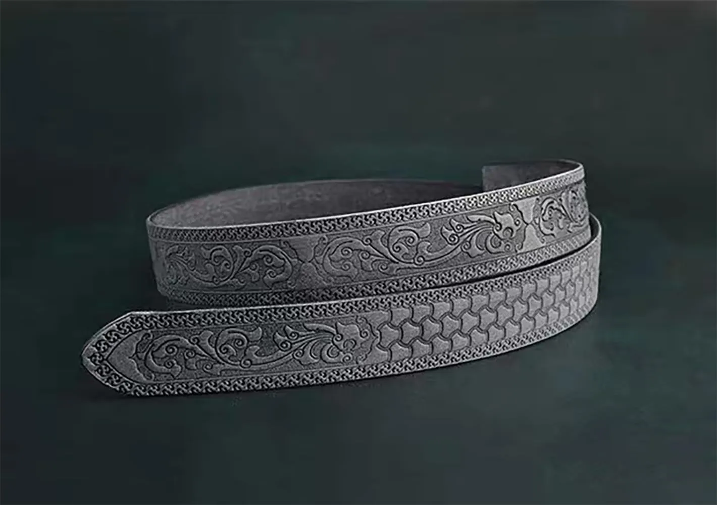 Men's Belts Genuine Leather Men Belt Handmade Carving Mens Belt No Holes Business Men's Belt 1.5 in Width Belt