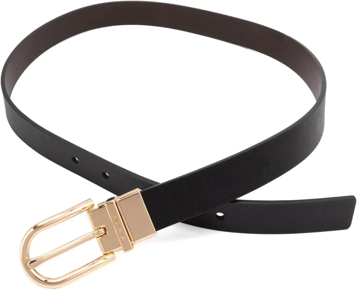 Michael Kors Women's 1 Inch Reversible to Saffiano Leather Belt