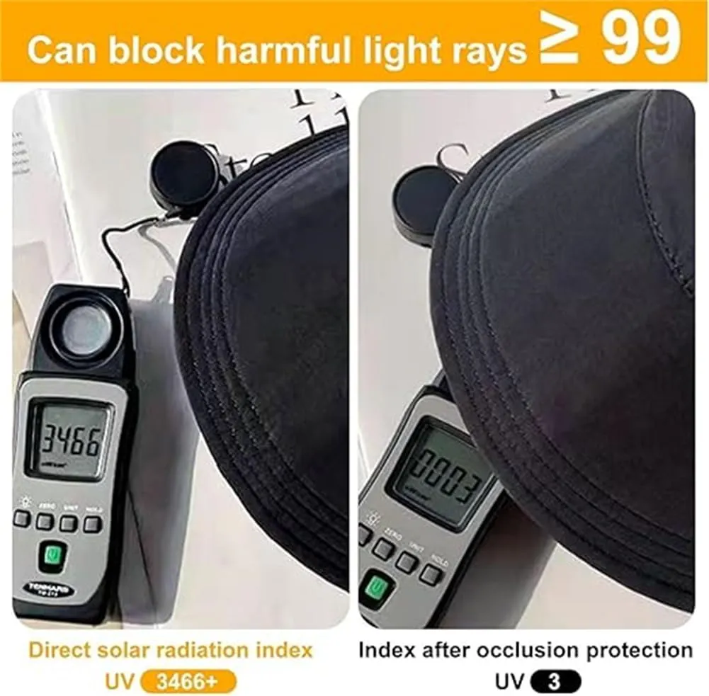 Outdoor UV Protection Hollow Top Sun Hat Wide Brim Sun hat with Ponytail Hole Wide Brim Beach Packable