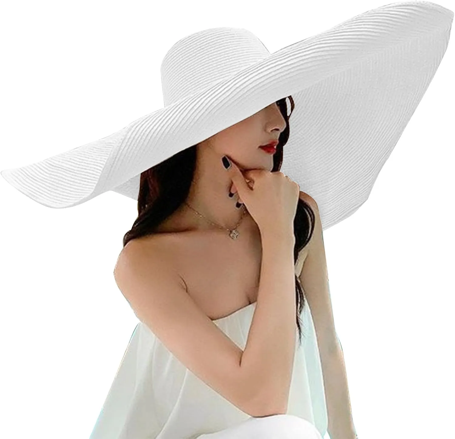 Oversized Beach Straw Hats for Women Extra Large Wide Brim Beach Hat Foldable Roll up Floppy Sun Hat Summer UV Protection