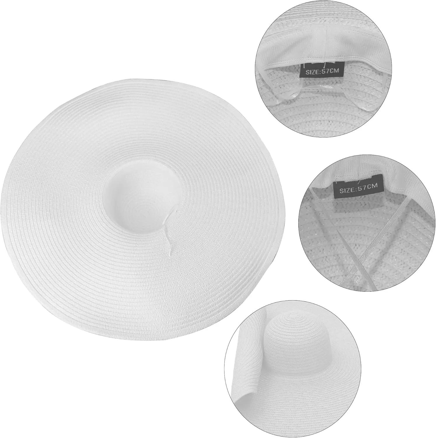 Oversized Beach Straw Hats for Women Extra Large Wide Brim Beach Hat Foldable Roll up Floppy Sun Hat Summer UV Protection
