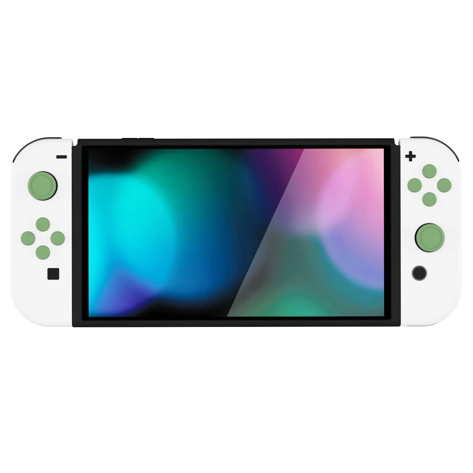 PlayVital Silicone Button Covers and Thumb Grip Set for Nintendo Switch/OLED Joycon/Switch Lite, ABXY Directional Key Button Caps for Nintendo Switch/OLED/Lite with Switch Lite D-Pad Button Cap - Matcha Green - NJM3005