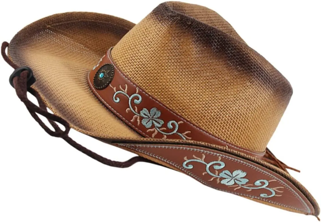 Portable Women's Straw Sun Hat Wide Brim Beach Hat Stylish Decorative for Outdoor Activities