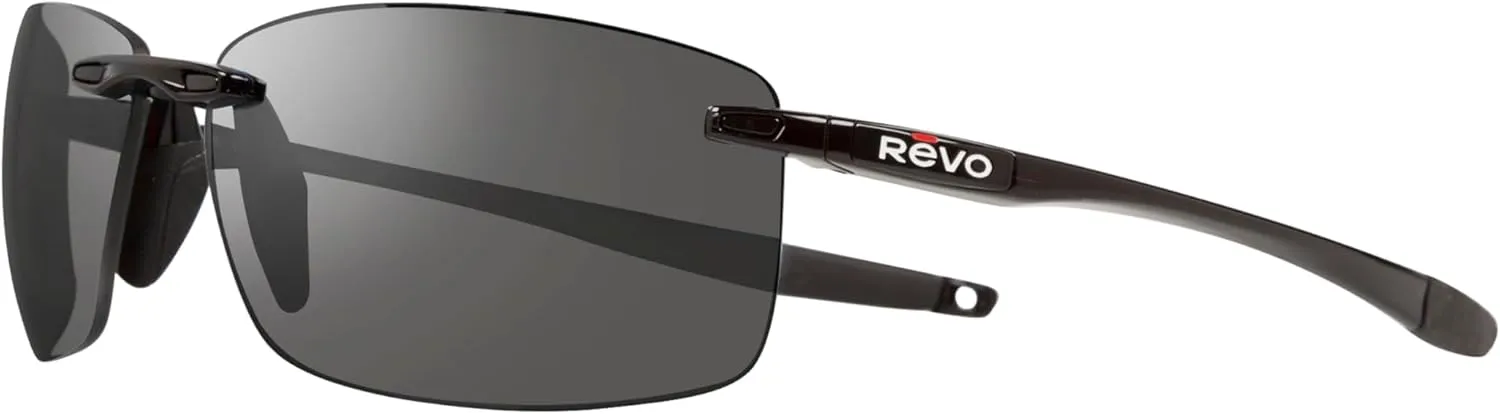 Revo Sunglasses Descend XL: Polarized Lens with Large Rimless Rectangle Frame