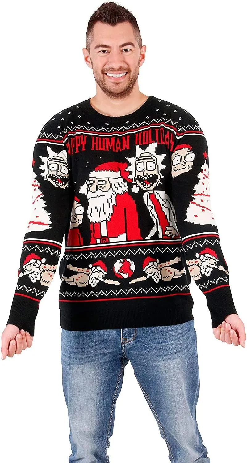 Ripple Junction Official Rick and Morty Christmas Sweaters for Men or Women - Ugly Novelty Sweater Gift