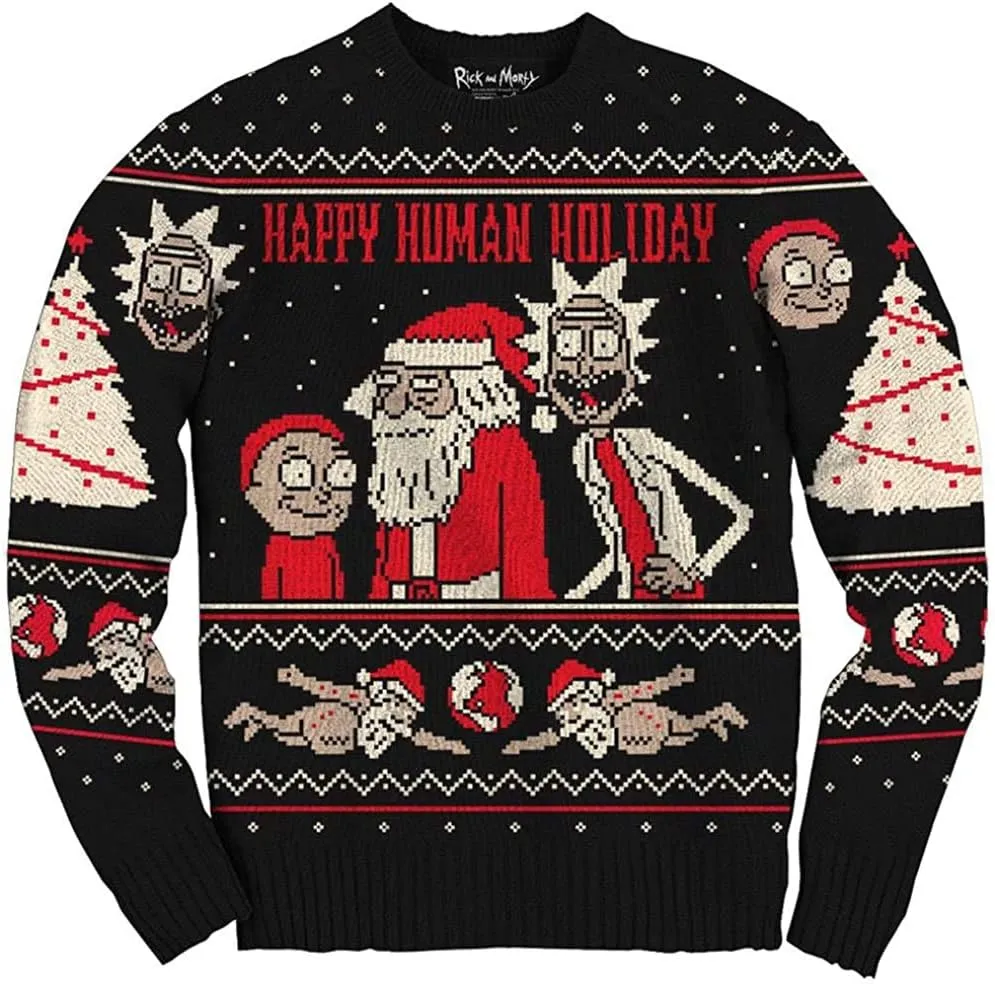 Ripple Junction Official Rick and Morty Christmas Sweaters for Men or Women - Ugly Novelty Sweater Gift