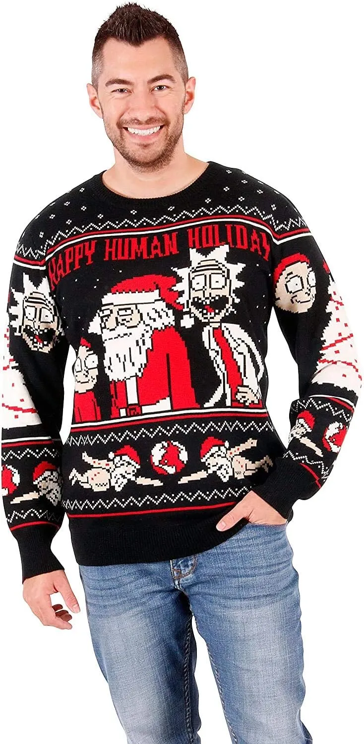 Ripple Junction Official Rick and Morty Christmas Sweaters for Men or Women - Ugly Novelty Sweater Gift