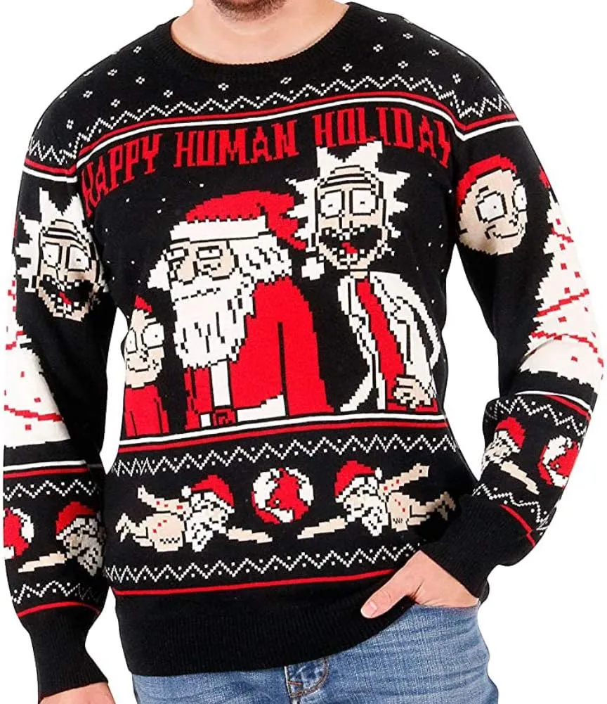 Ripple Junction Official Rick and Morty Christmas Sweaters for Men or Women - Ugly Novelty Sweater Gift